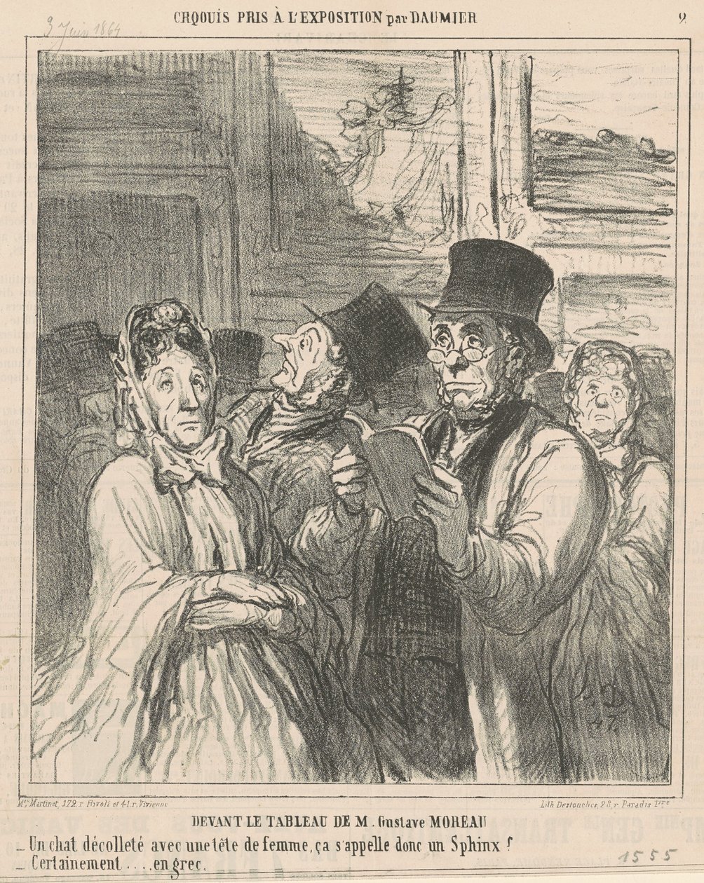 In Front of the Painting by Mr. G. Moreau by Honoré Daumier