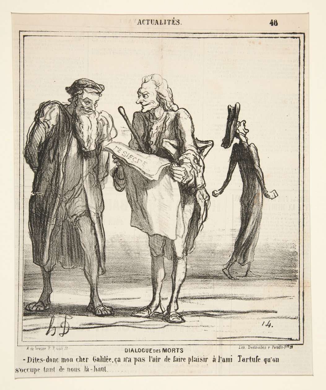 Dialogue of the Dead - Tell me, my dear Galileo by Honoré Daumier
