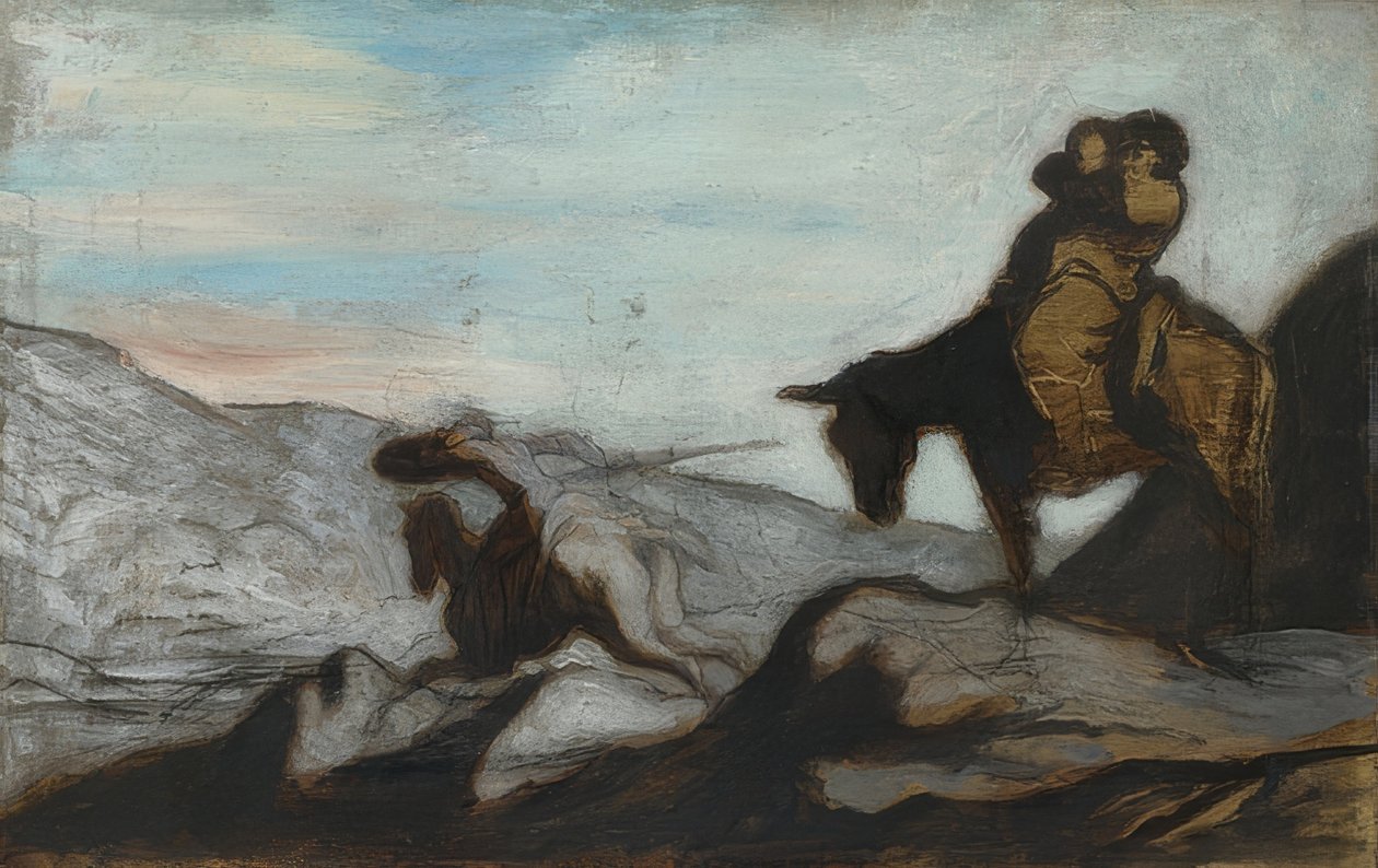 Don Quixote and Sancho Panza. Around 1855 by Honoré Daumier