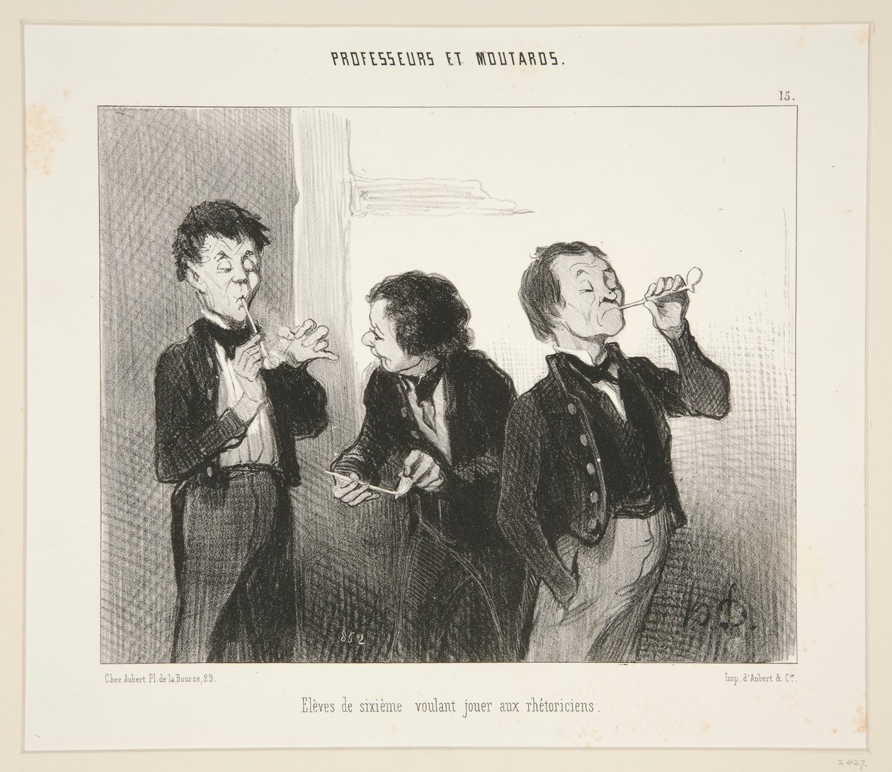 Sixth Grade Students Wanting to Play Rhetoricians; #15 of Professors and Brats by Honoré Daumier