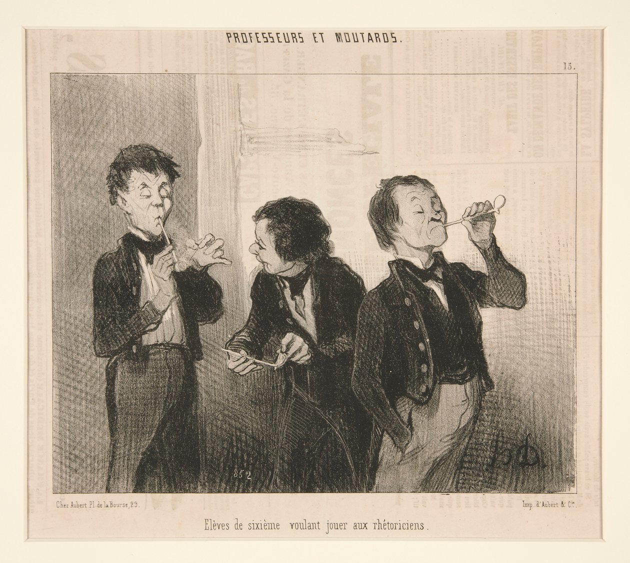 Sixth Grade Students Wanting to Play Rhetoricians, from Professors and Brats by Honoré Daumier