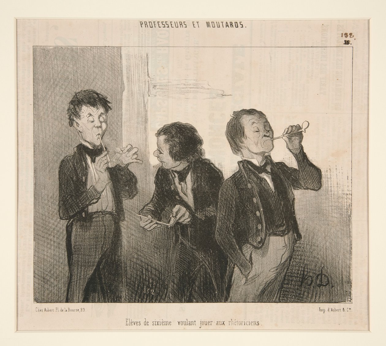 Sixth Grade Students Wanting to Play Rhetoricians, from Teachers and Brats by Honoré Daumier