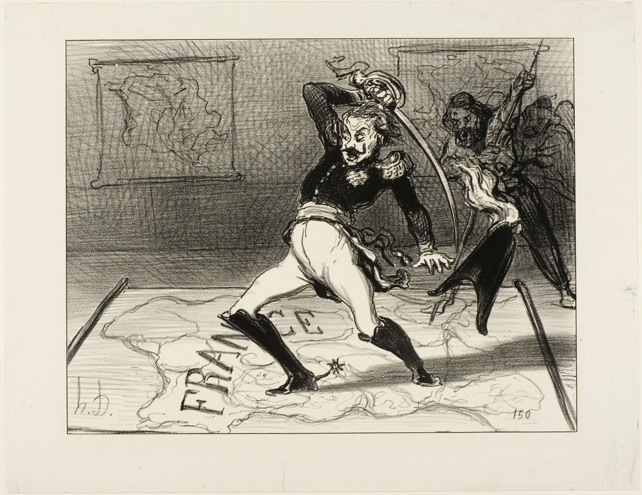 Emperor Nicolas working in his cabinet, plate 94 from Actualités, 1850 by Honoré Daumier