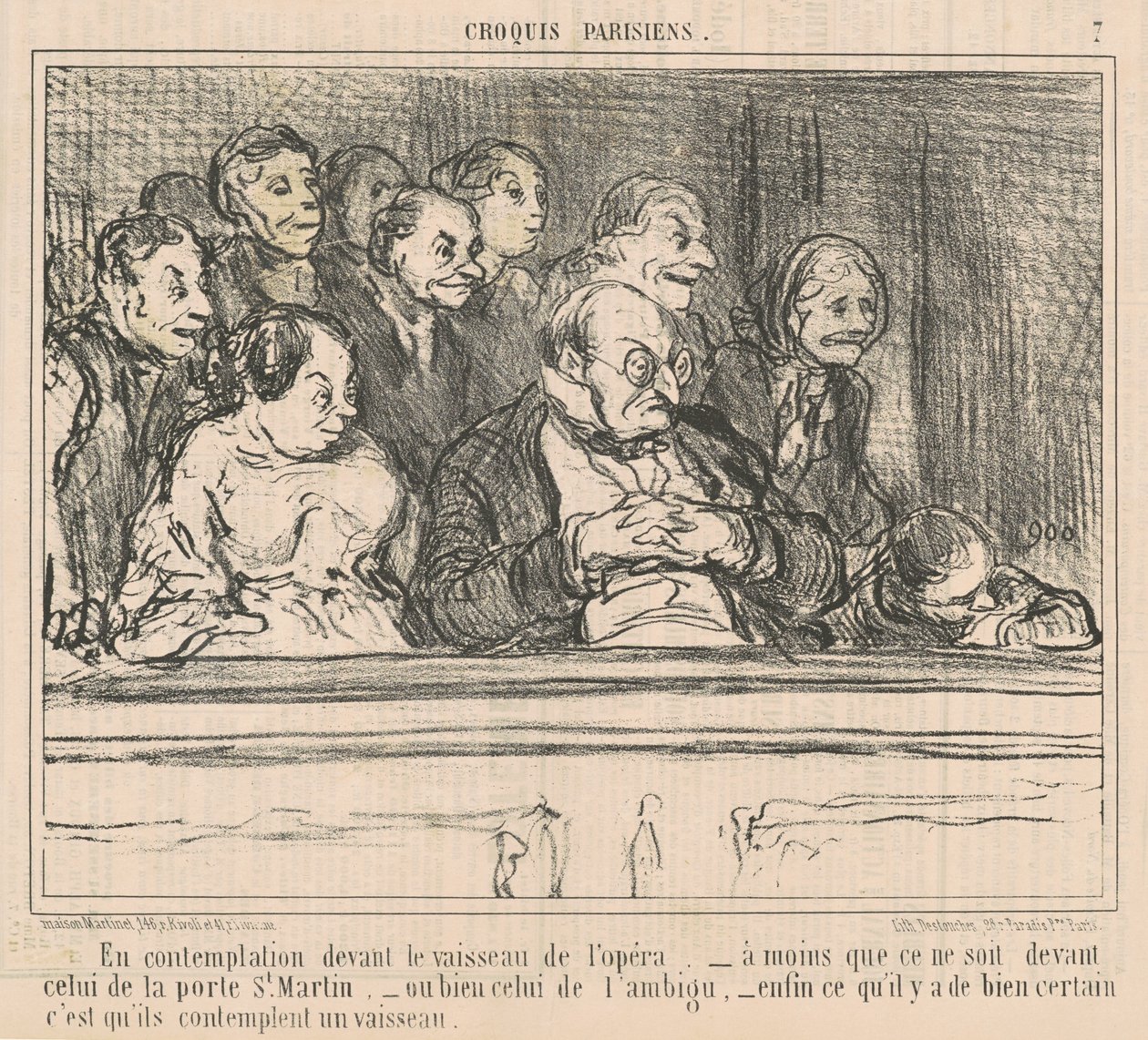In Contemplation Before the Opera Ship by Honoré Daumier