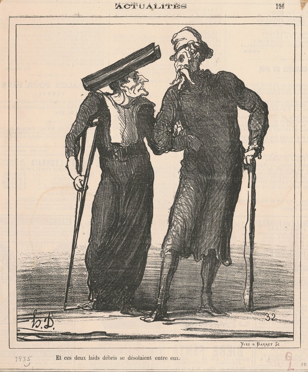 And These Two Ugly Ruins Despaired Together by Honoré Daumier