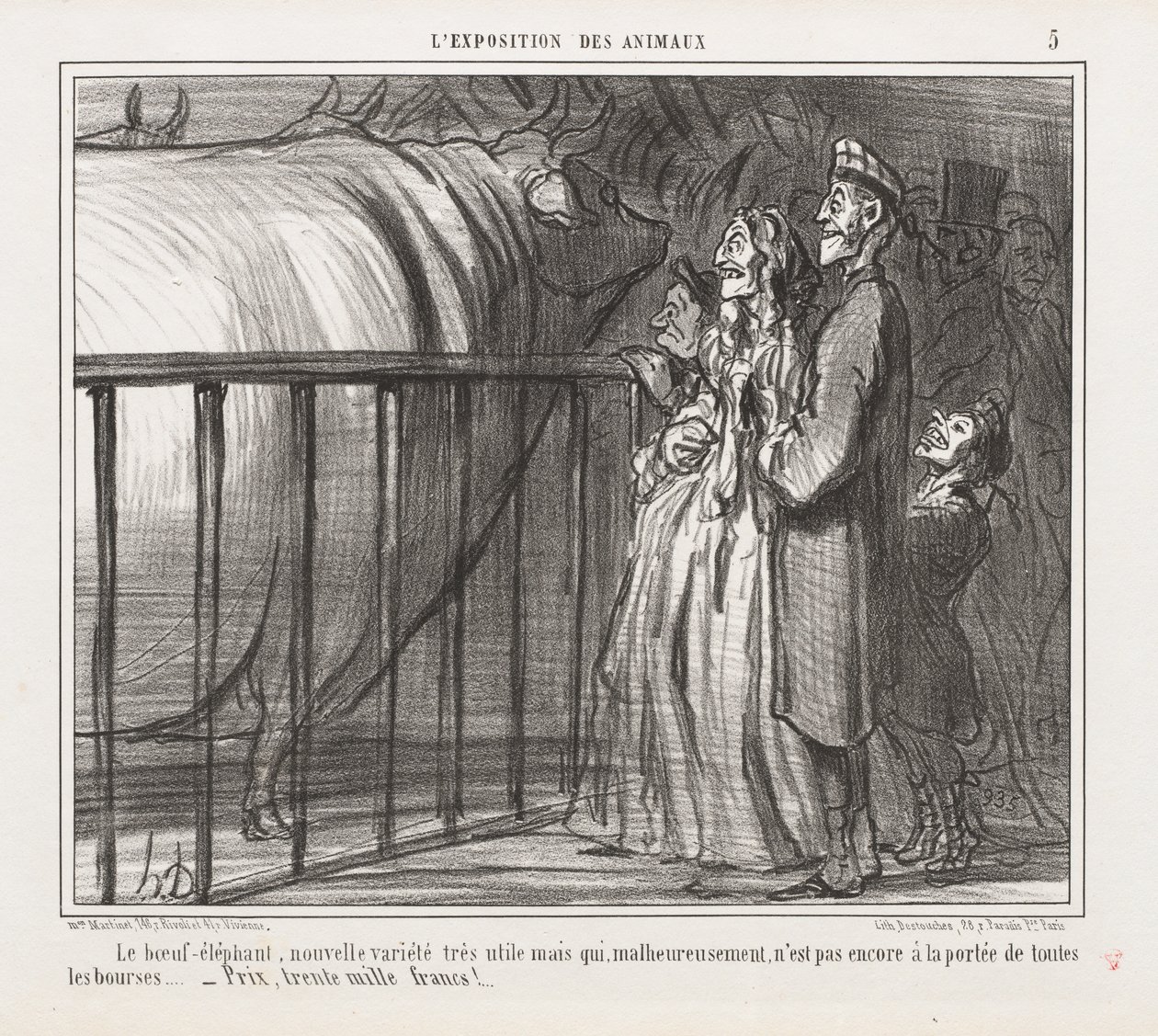 Exposition of Animals: The Cow-Elephant, New Variety by Honoré Daumier