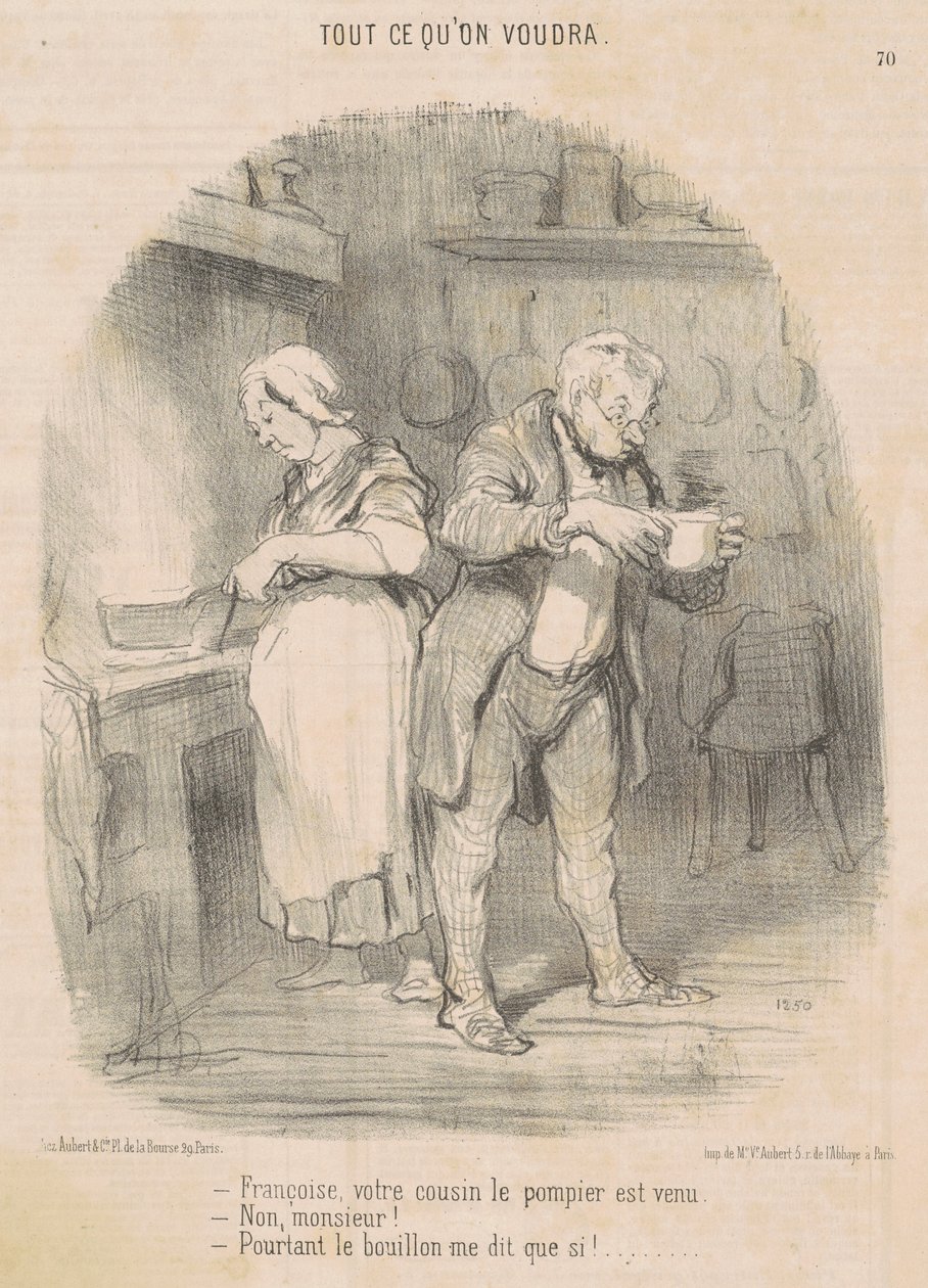 François, Your Cousin the Firefighter Came by Honoré Daumier