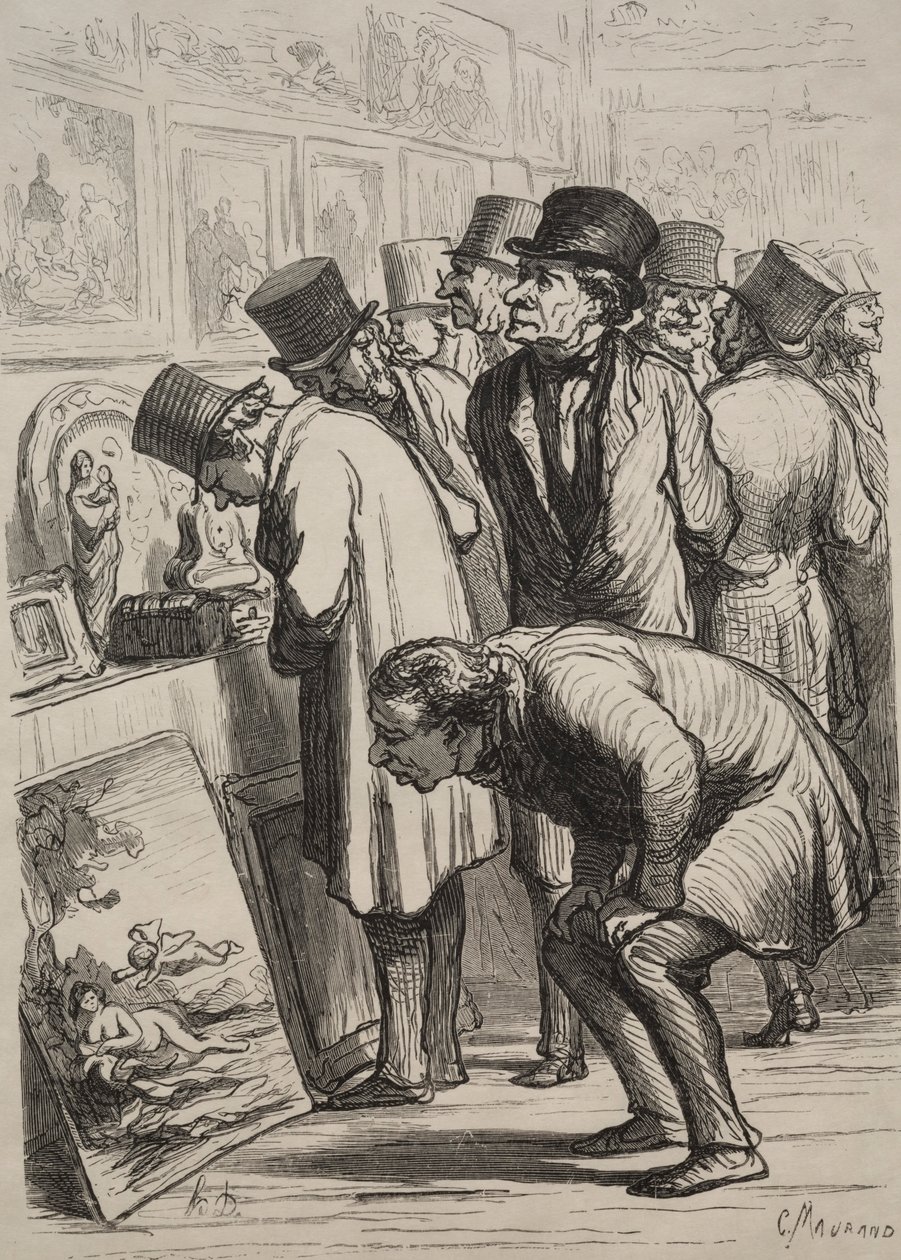 Gallery at Hotel Drouot: The Day of the Sale by Honoré Daumier