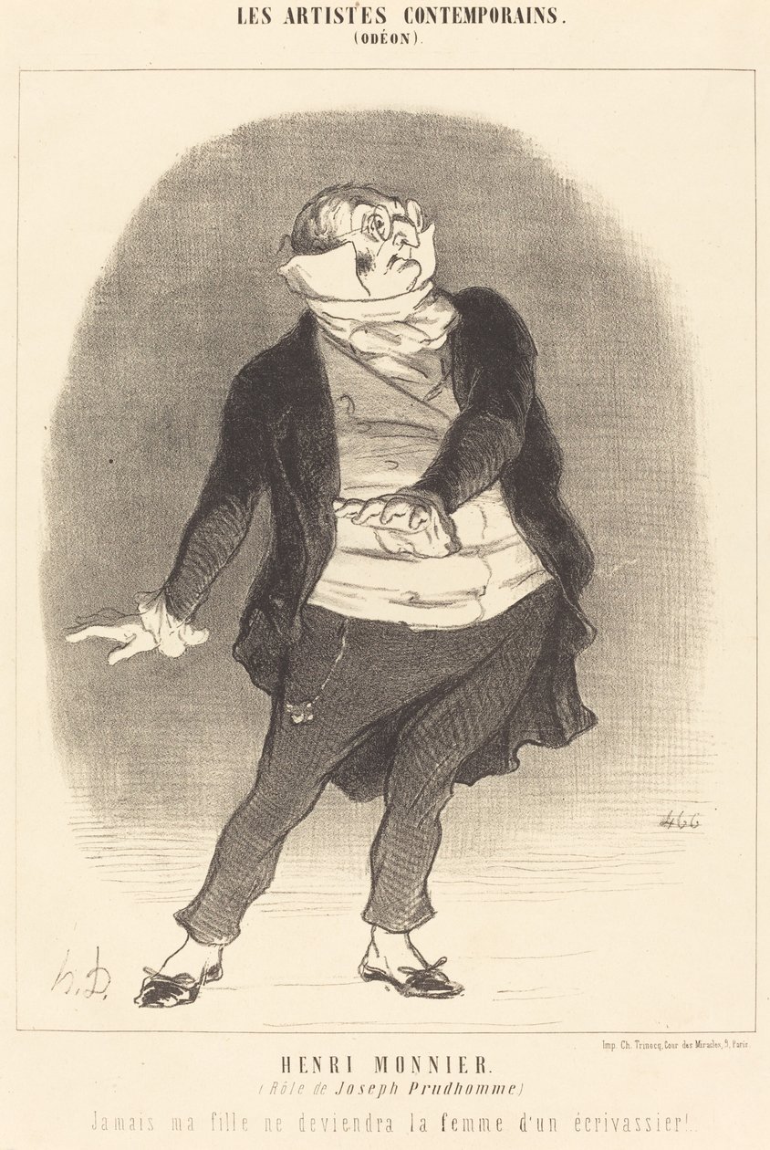 Henri Monnier (Role of Joseph Prudhomme) by Honoré Daumier