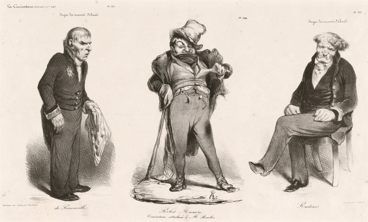 Huguet de Sémonville - Robert Macaire (Thiers) - Comte Roederer by Honoré Daumier
