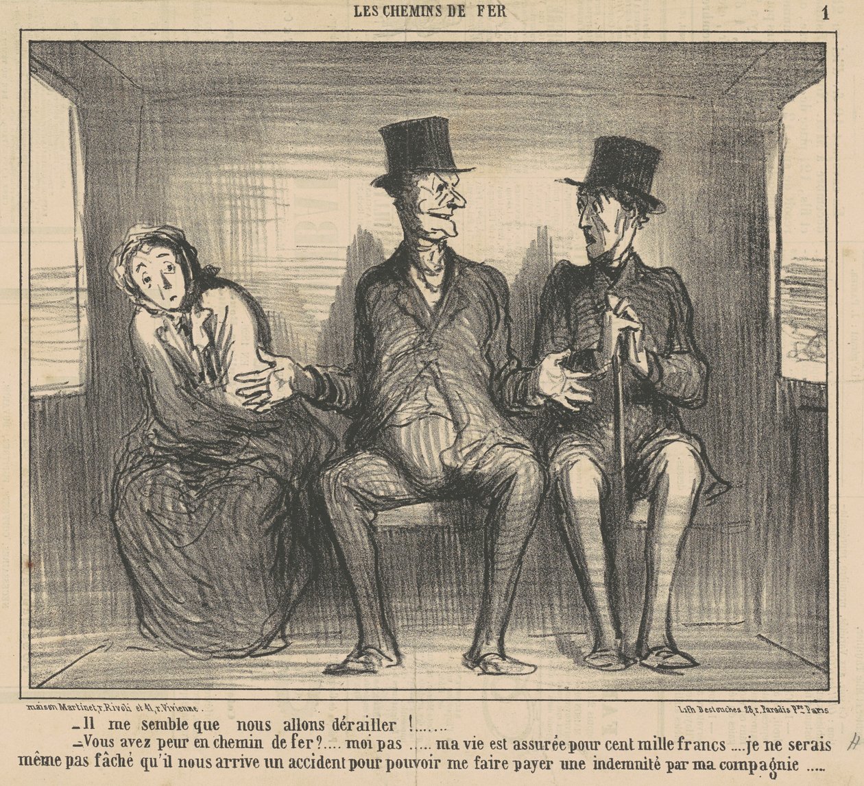 It seems to me that we are going to derail... by Honoré Daumier