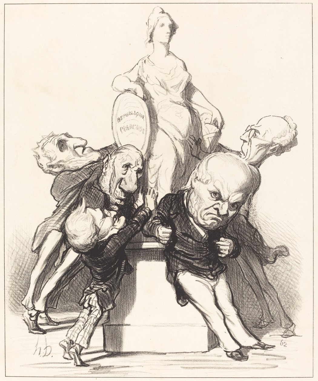 They claim they support her by Honoré Daumier