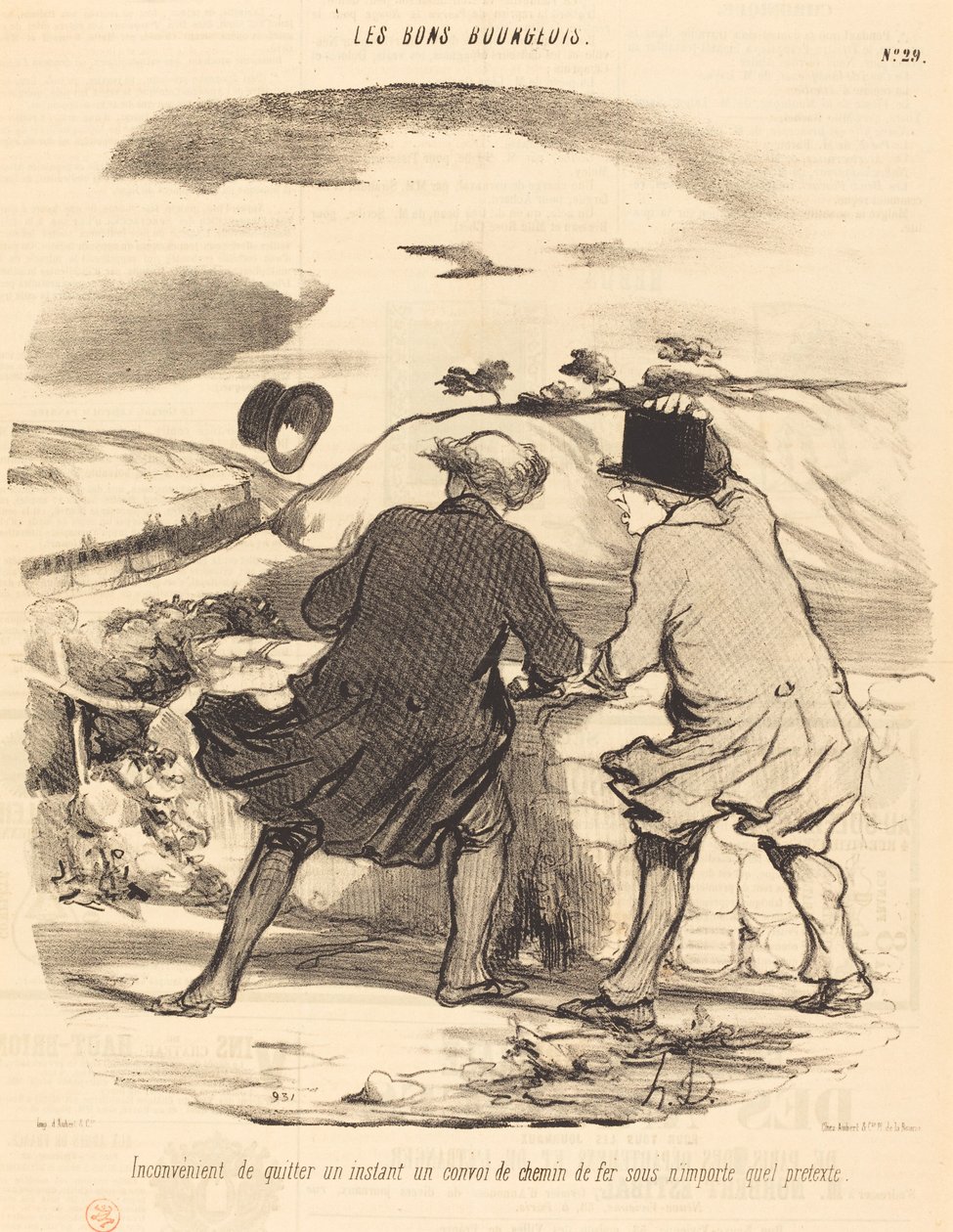 Inconvenience of Leaving...a Train Convoy... by Honoré Daumier