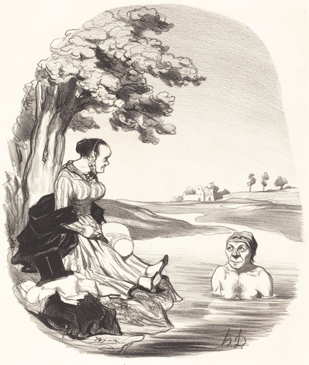 The Water is Delicious... I Assure You... by Honoré Daumier