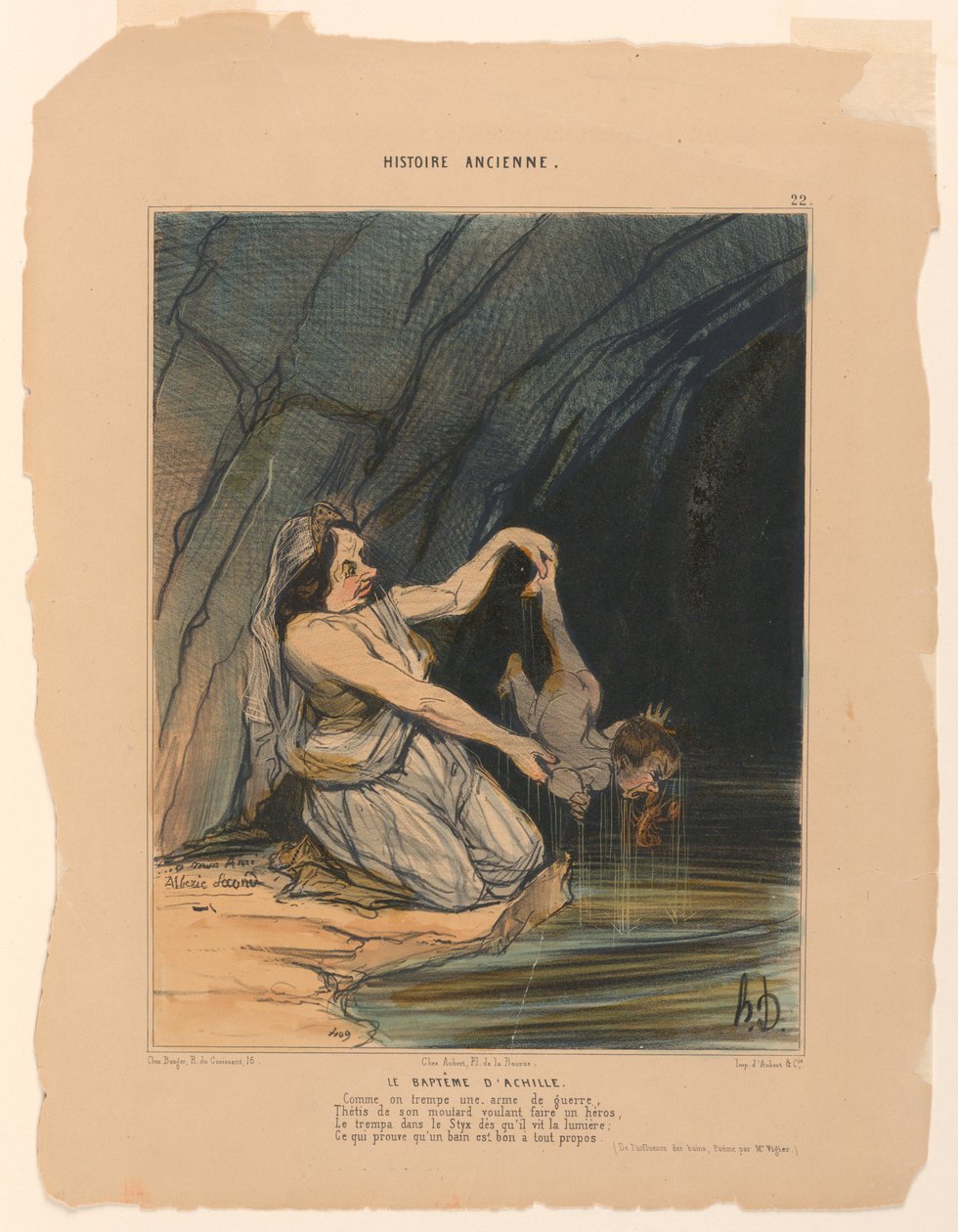 The Baptism of Achilles, plate 22 from the Ancient History by Honoré Daumier