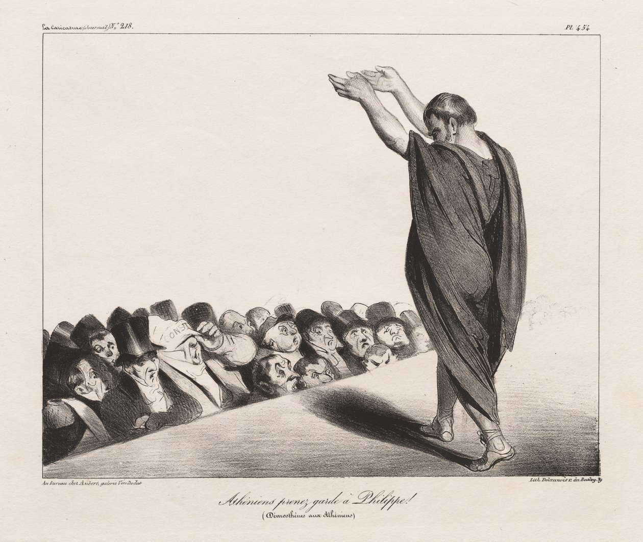 La Caricature, Pl. 454, Athenians Beware of Phillip! by Honoré Daumier