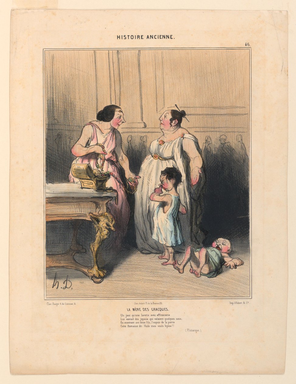 La Mere des Gracques, Plate 46 from the Histoire Ancienne by Honoré Daumier