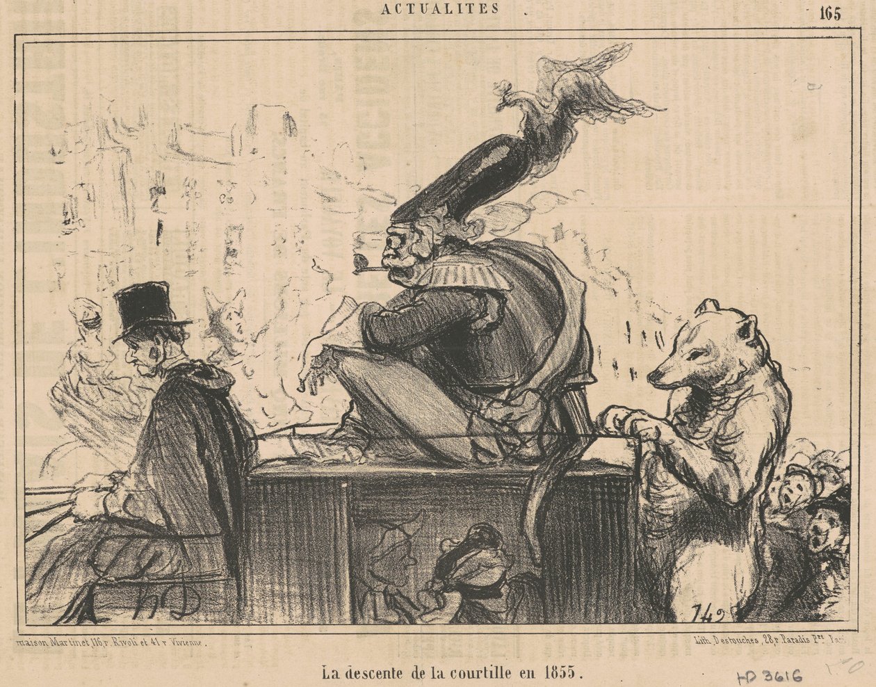 The Descent of the Courtille in 1855 by Honoré Daumier