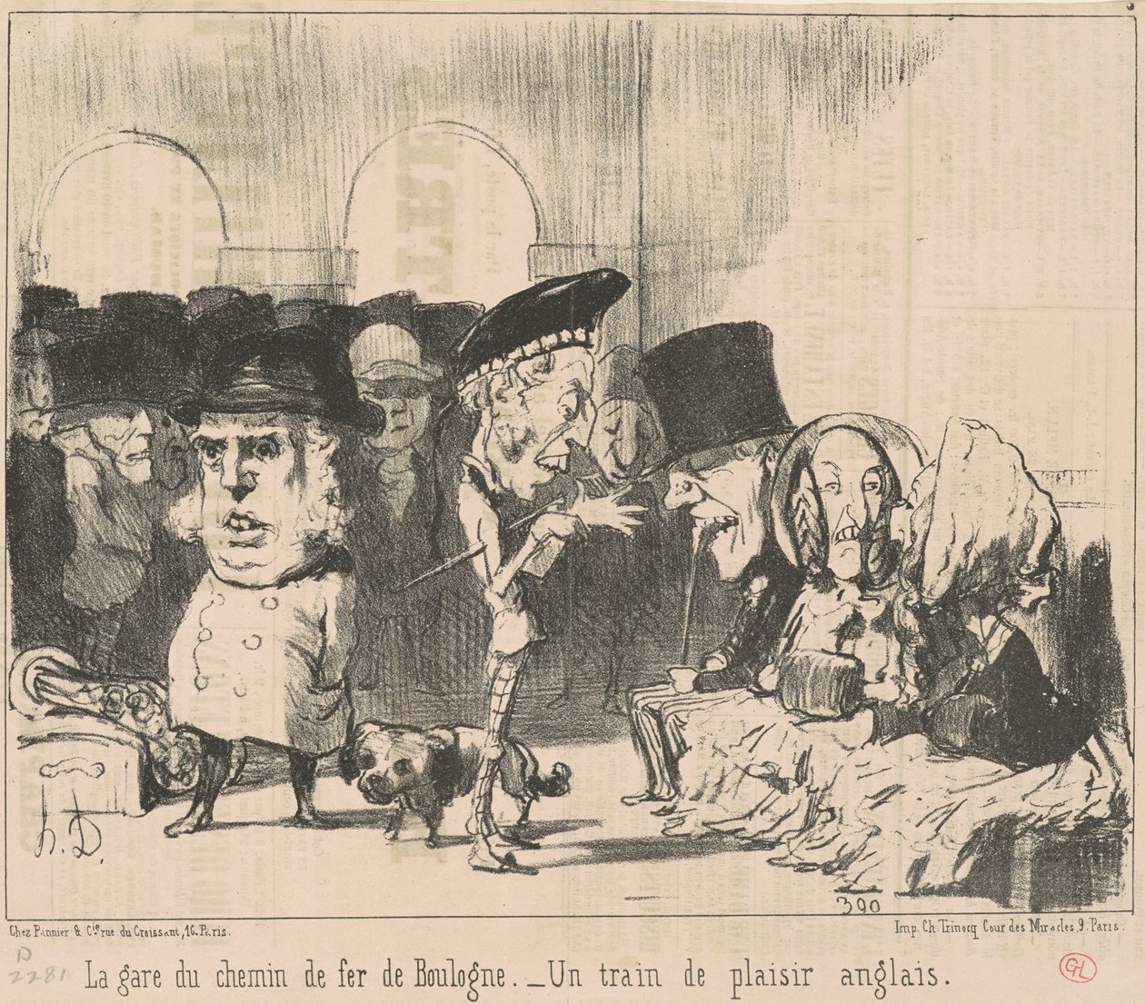 The Boulogne Railway Station by Honoré Daumier