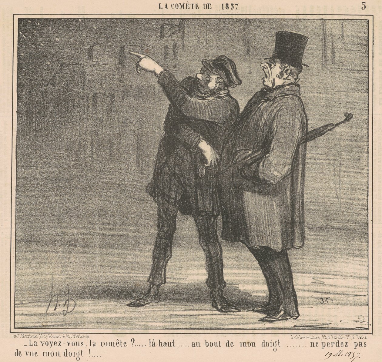 Do You See the Comet? Up There by Honoré Daumier