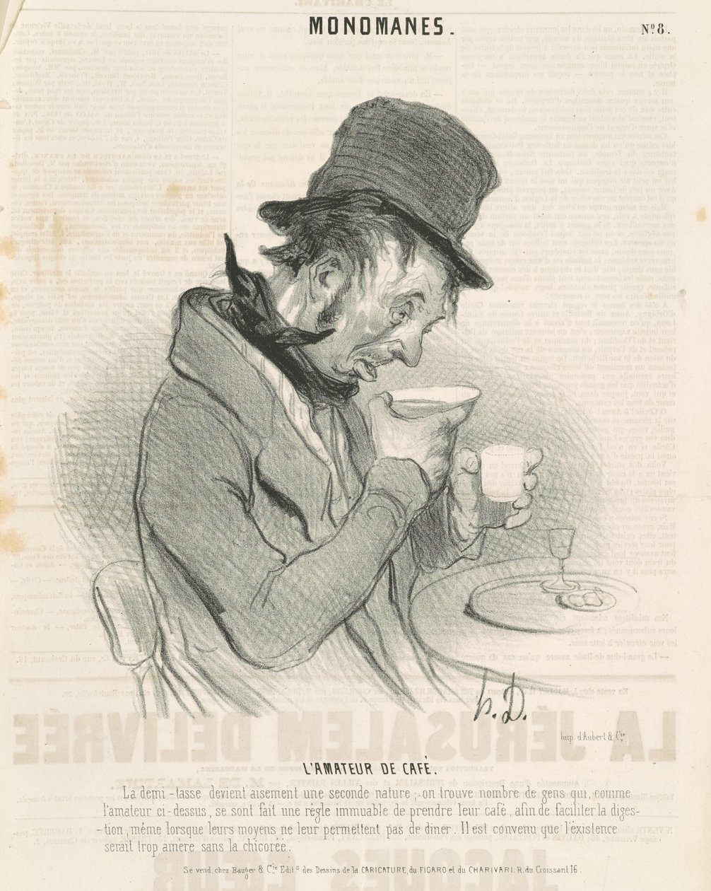 The coffee lover by Honoré Daumier