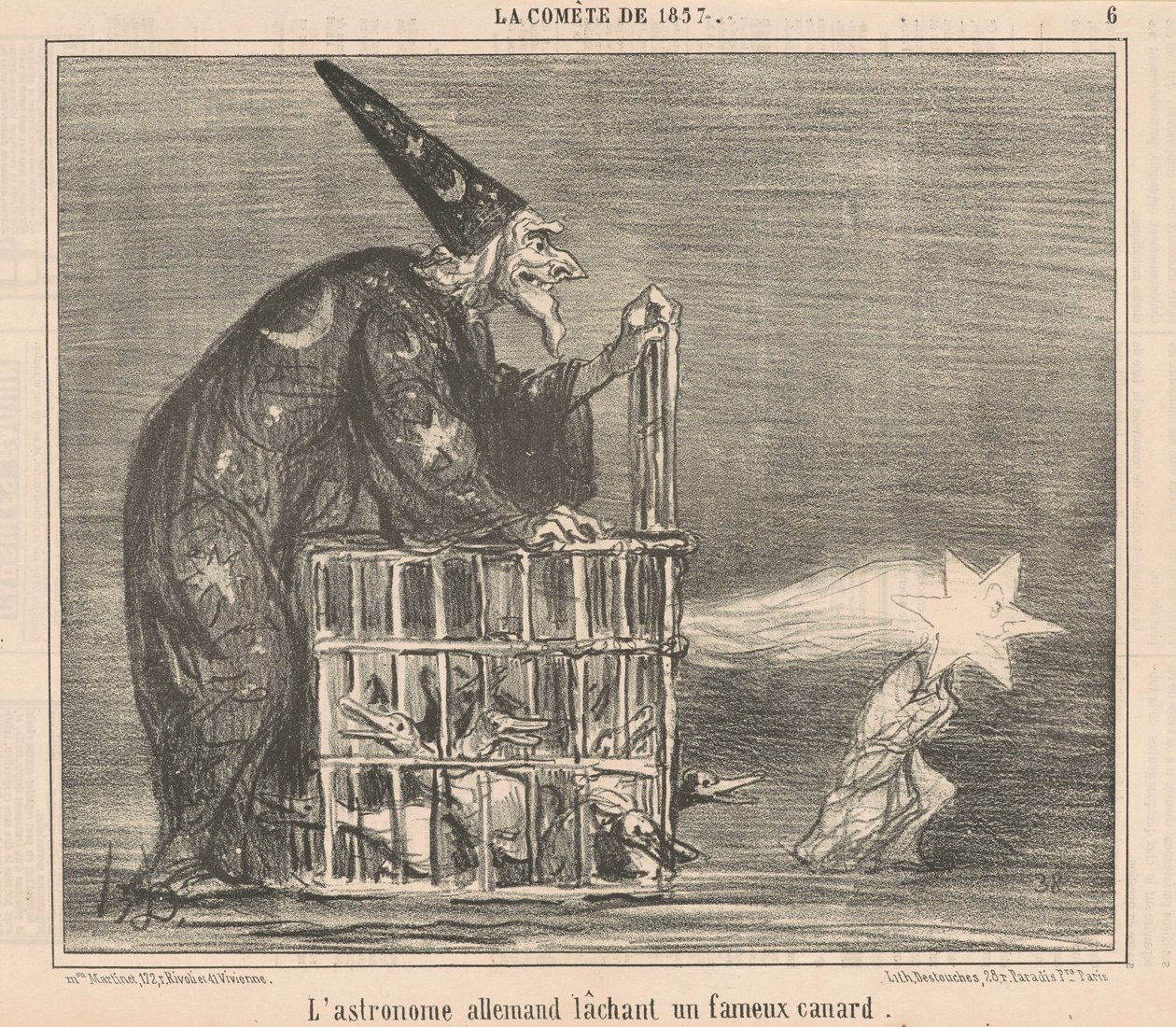 The German astronomer releasing a ... Duck by Honoré Daumier