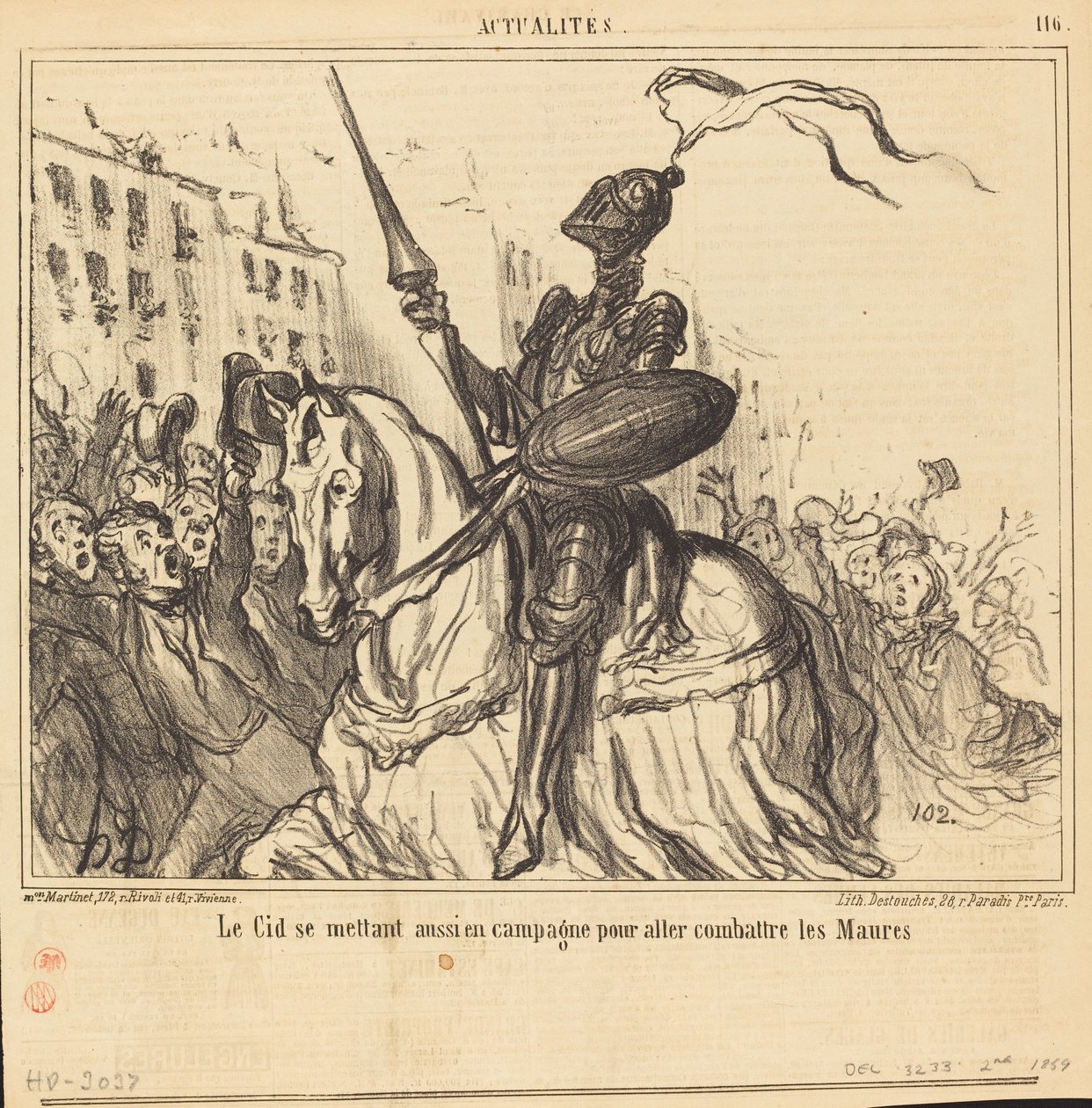 The Cid Also Going to Campaign by Honoré Daumier