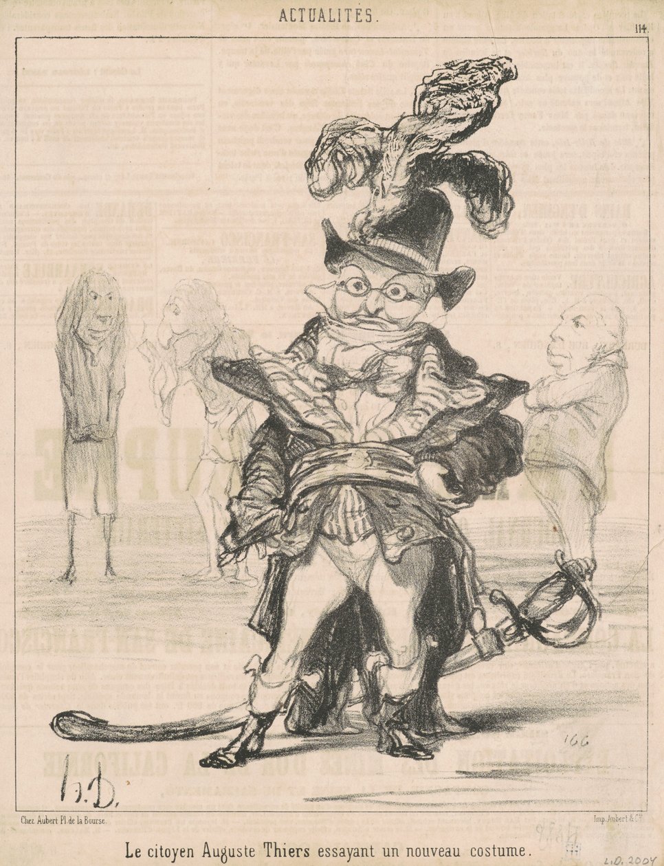 The Citizen... Thiers Trying a New Costume by Honoré Daumier