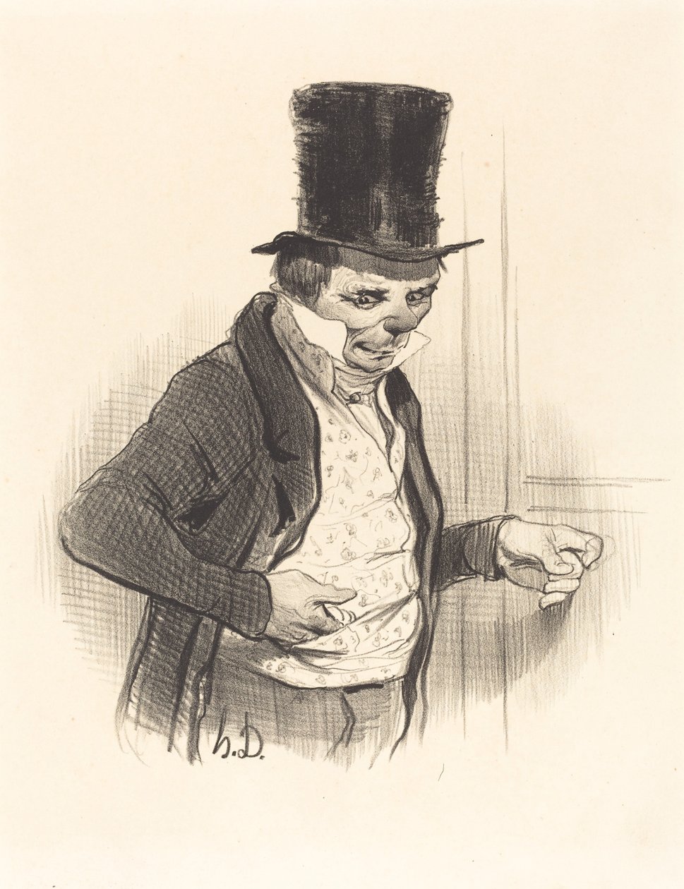 The Porter on Visiting Rounds... by Honoré Daumier