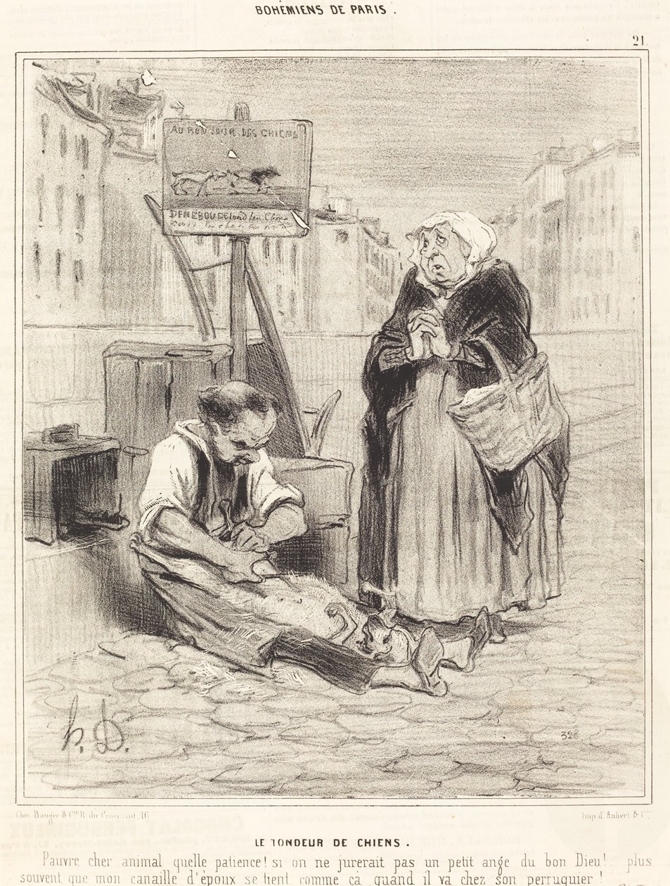 The Dog Shearer by Honoré Daumier