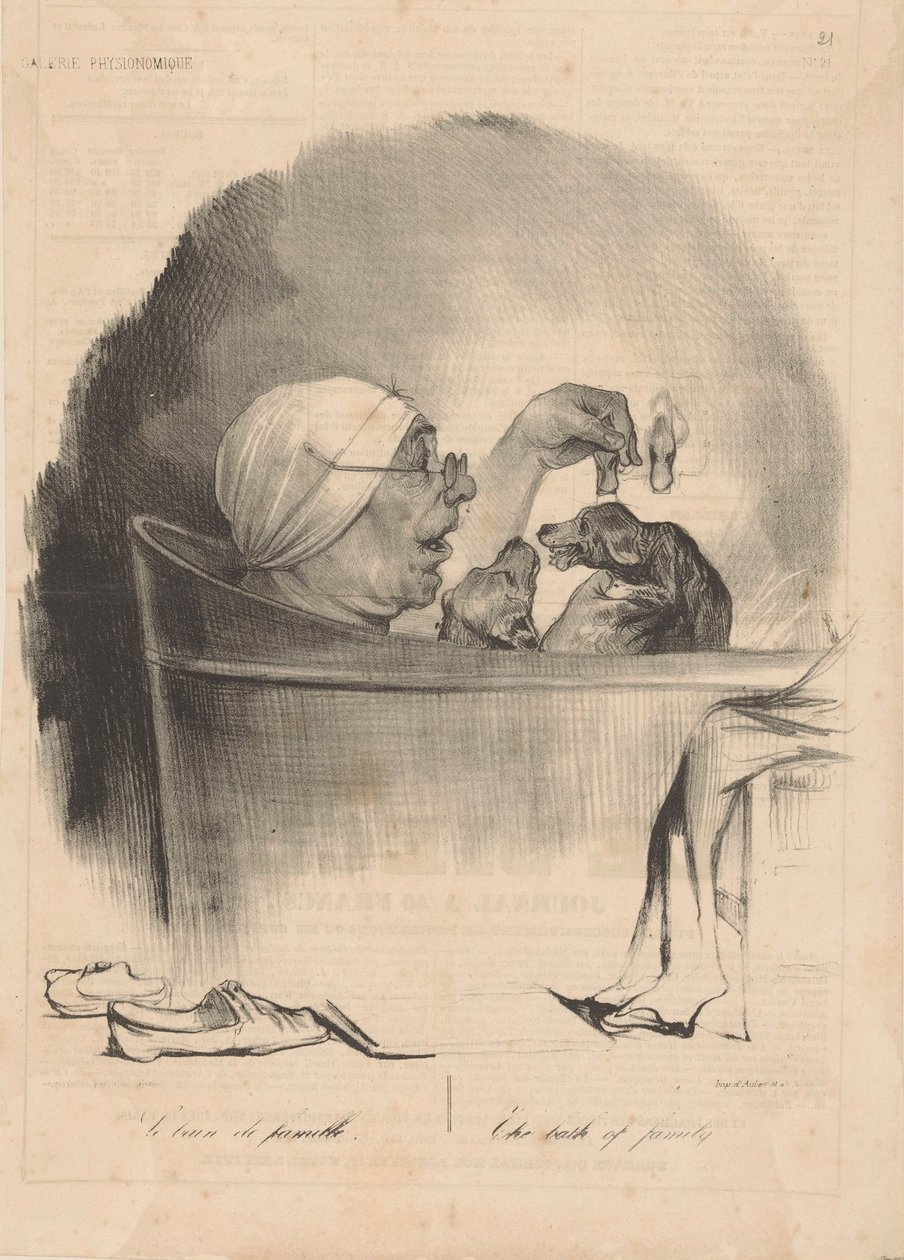 The Family Bath, 1837 by Honoré Daumier