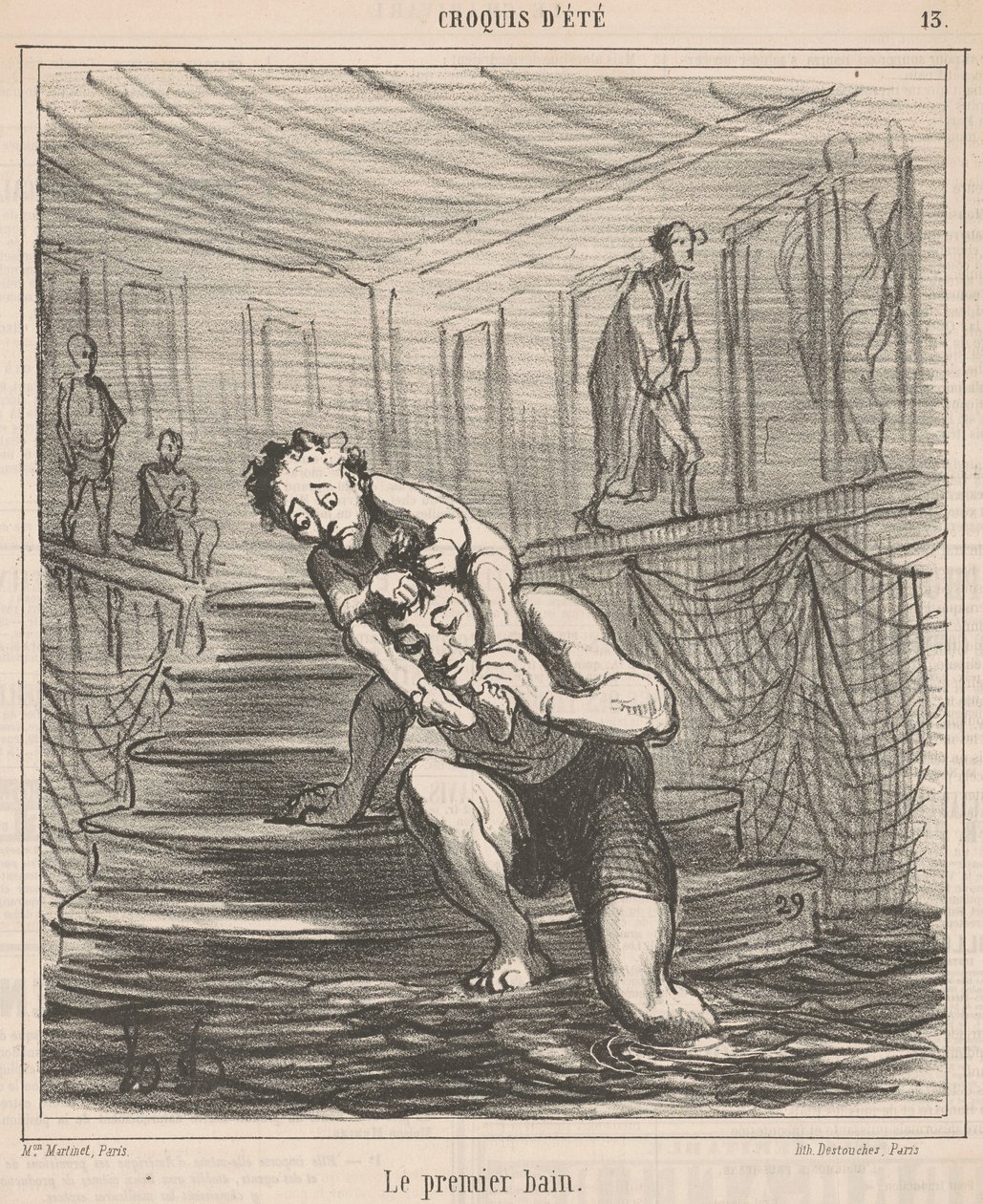 The First Bath by Honoré Daumier