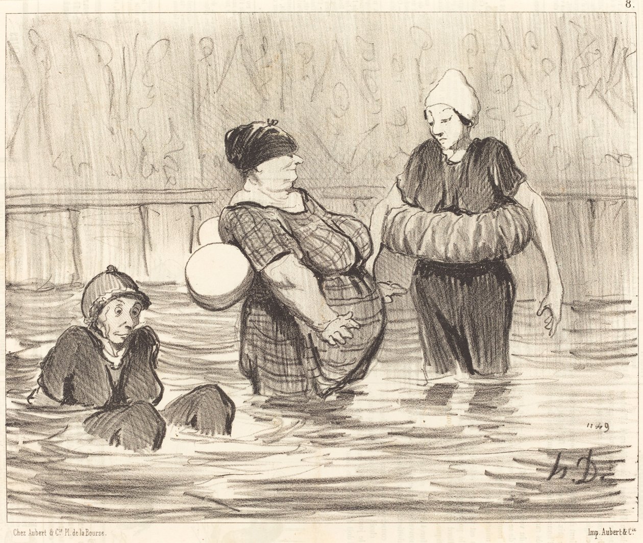 The Prudent Bathers by Honoré Daumier