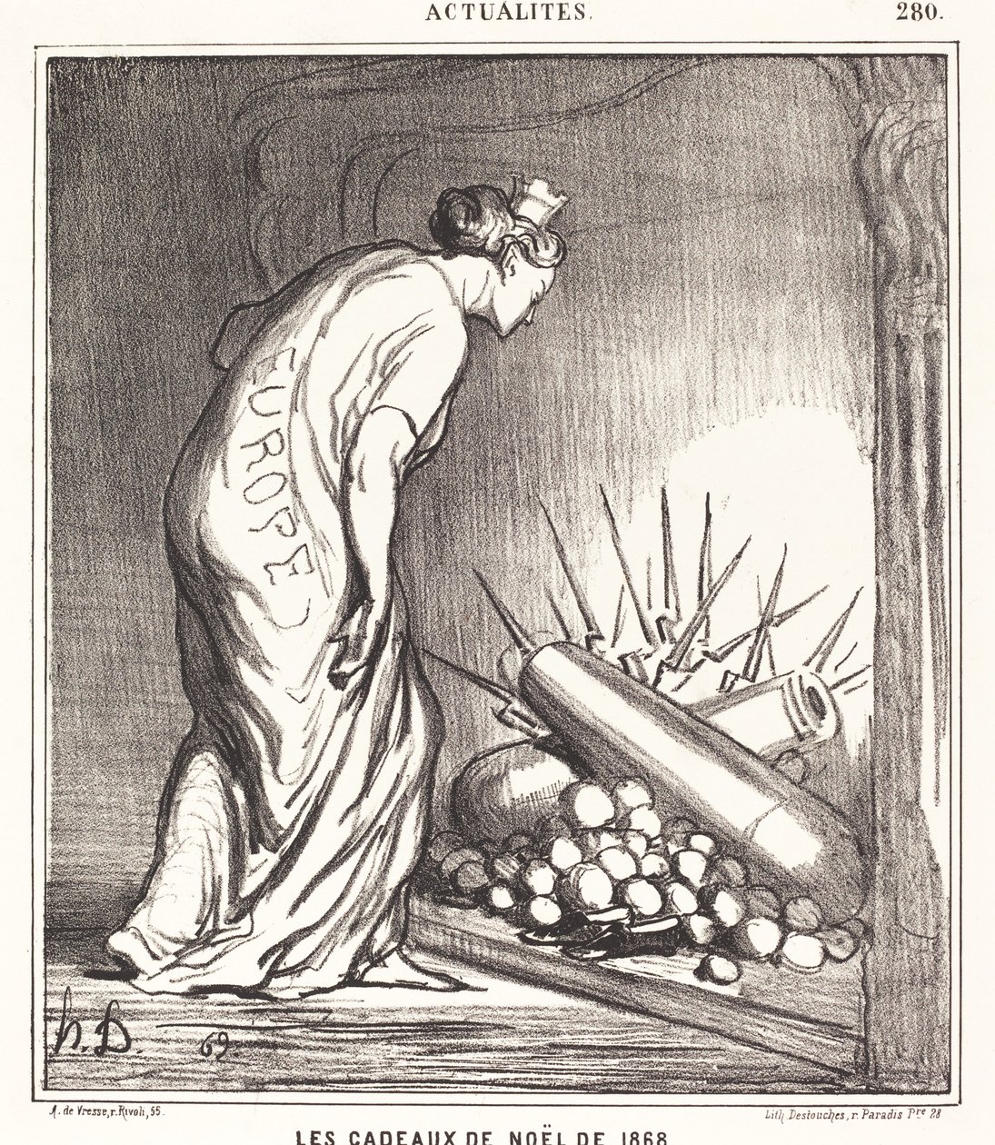 The Christmas Gifts of 1868 by Honoré Daumier