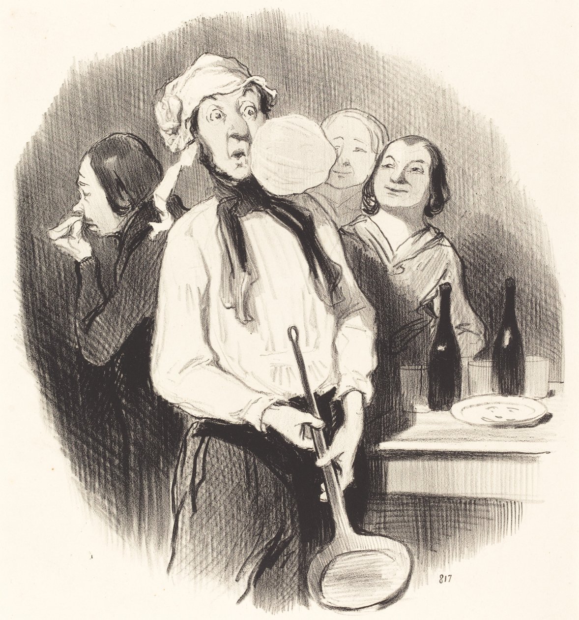 The Crepes by Honoré Daumier
