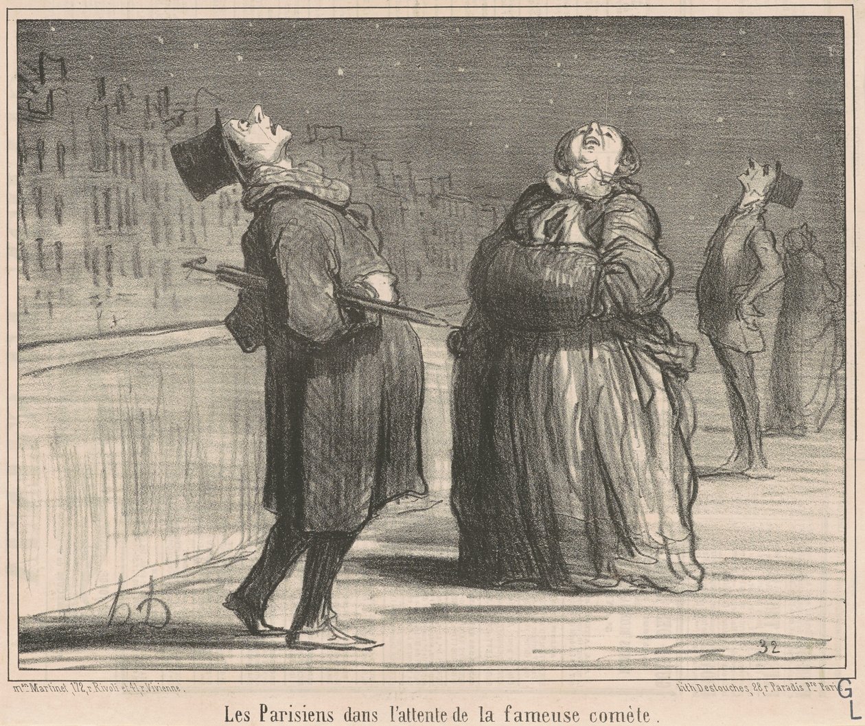 The Parisians Awaiting by Honoré Daumier