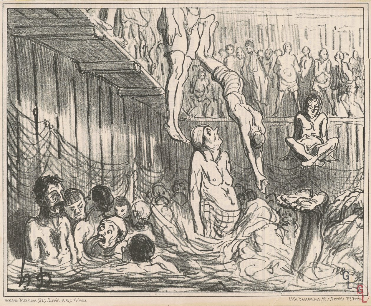 The Four Sous Baths by Honoré Daumier
