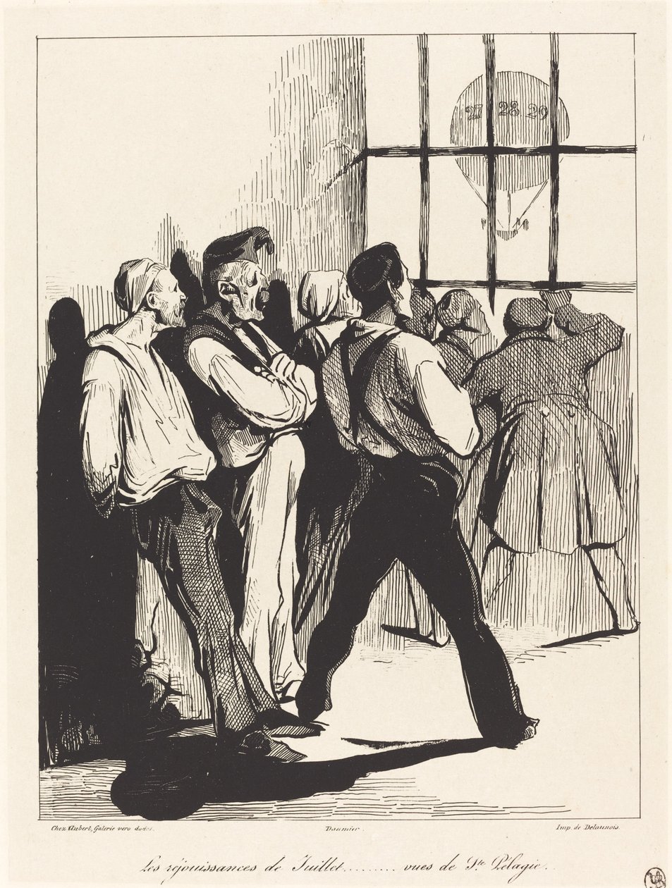 The Festivities of July... Seen from Ste. Pélagie by Honoré Daumier
