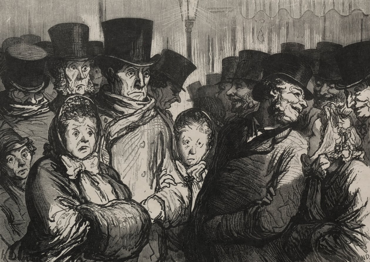 The Theatres: Leaving the Drama and Leaving the Acrobats by Honoré Daumier