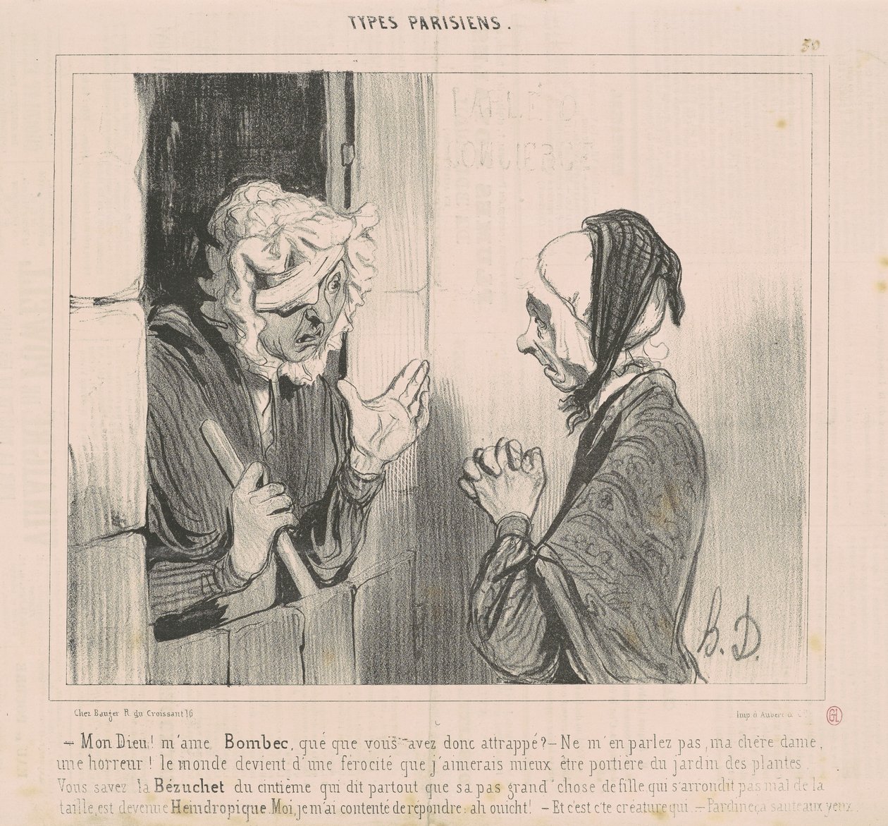 My God! Mrs. Bombec, what did you catch? by Honoré Daumier