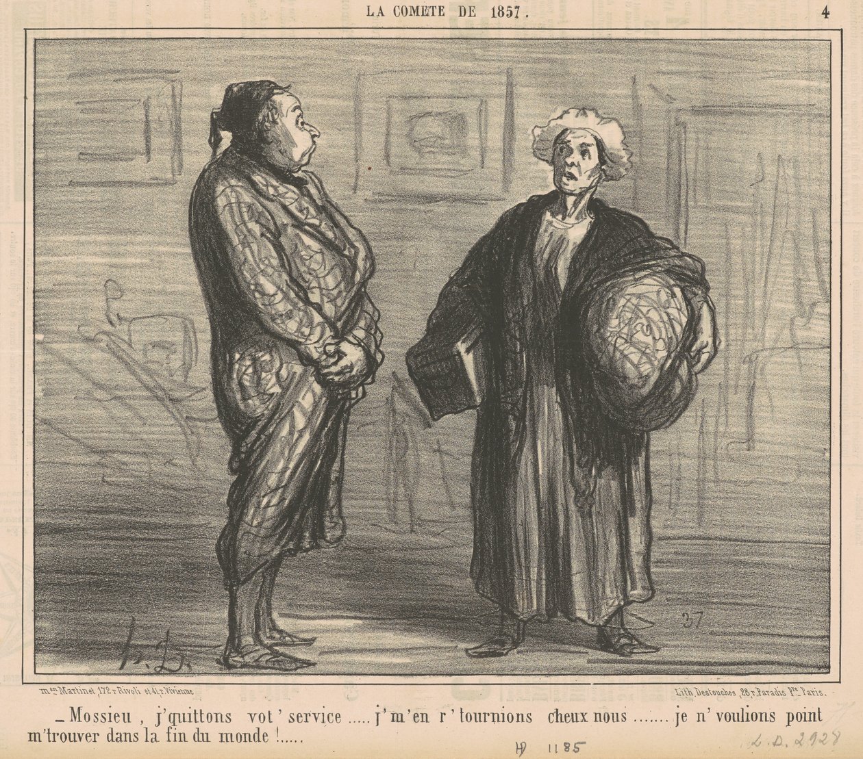 Sir, I quit your service... by Honoré Daumier