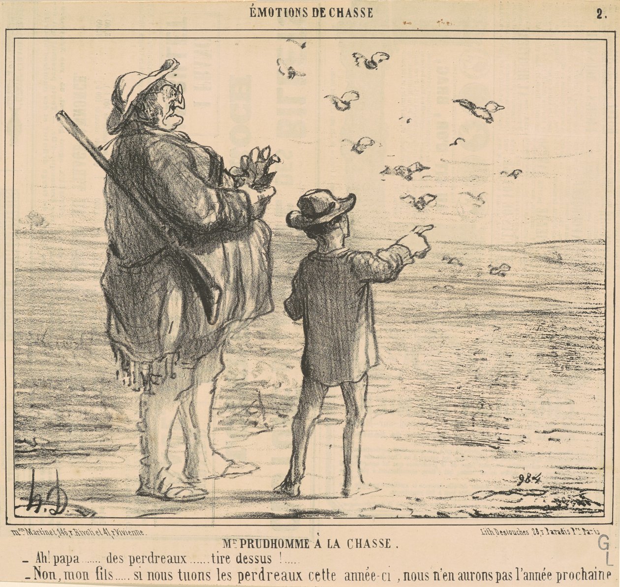 Mr. Prudhomme Hunting by Honoré Daumier