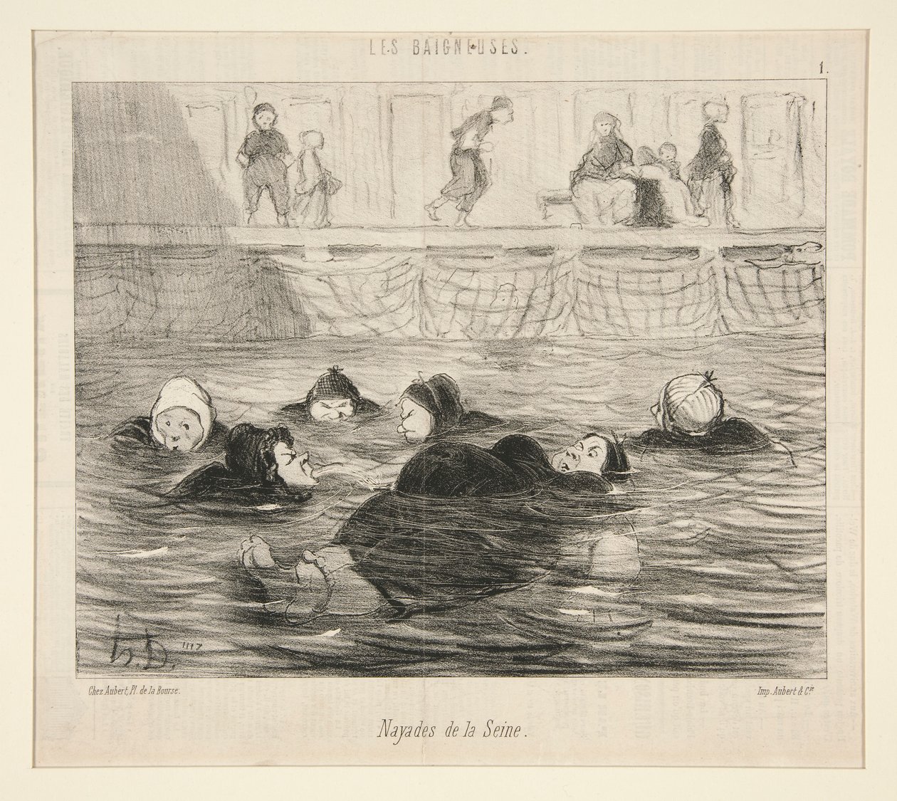 Naiads of the Seine, from Les Baigneuses by Honoré Daumier