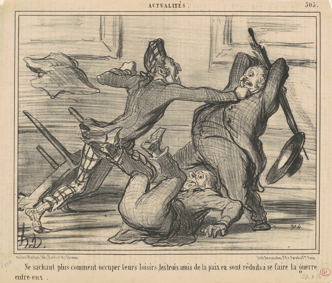 No Longer Knowing How to Use Their Leisure... by Honoré Daumier