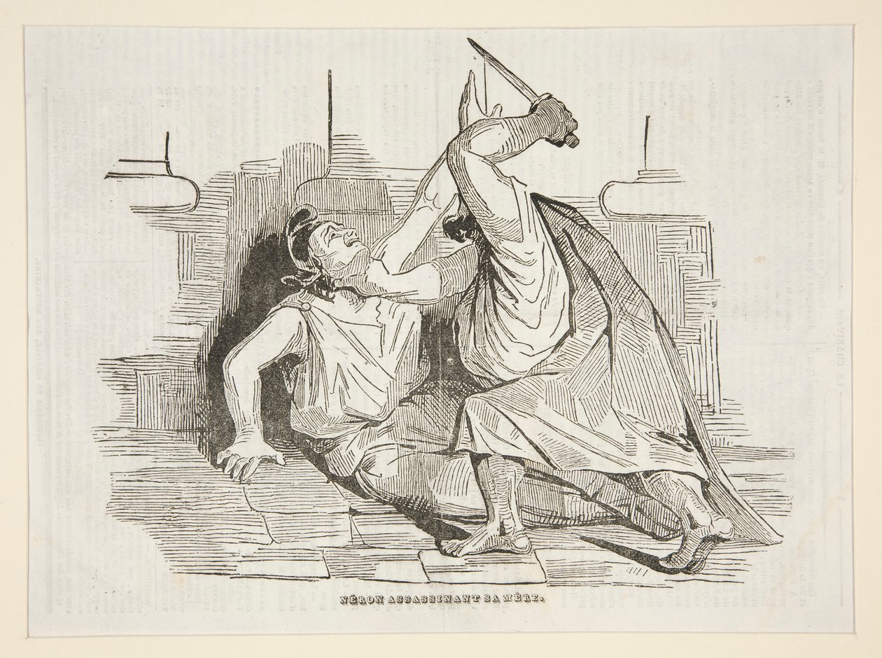 Nero Killing His Mother, from Charivari 9 April 1834 by Honoré Daumier