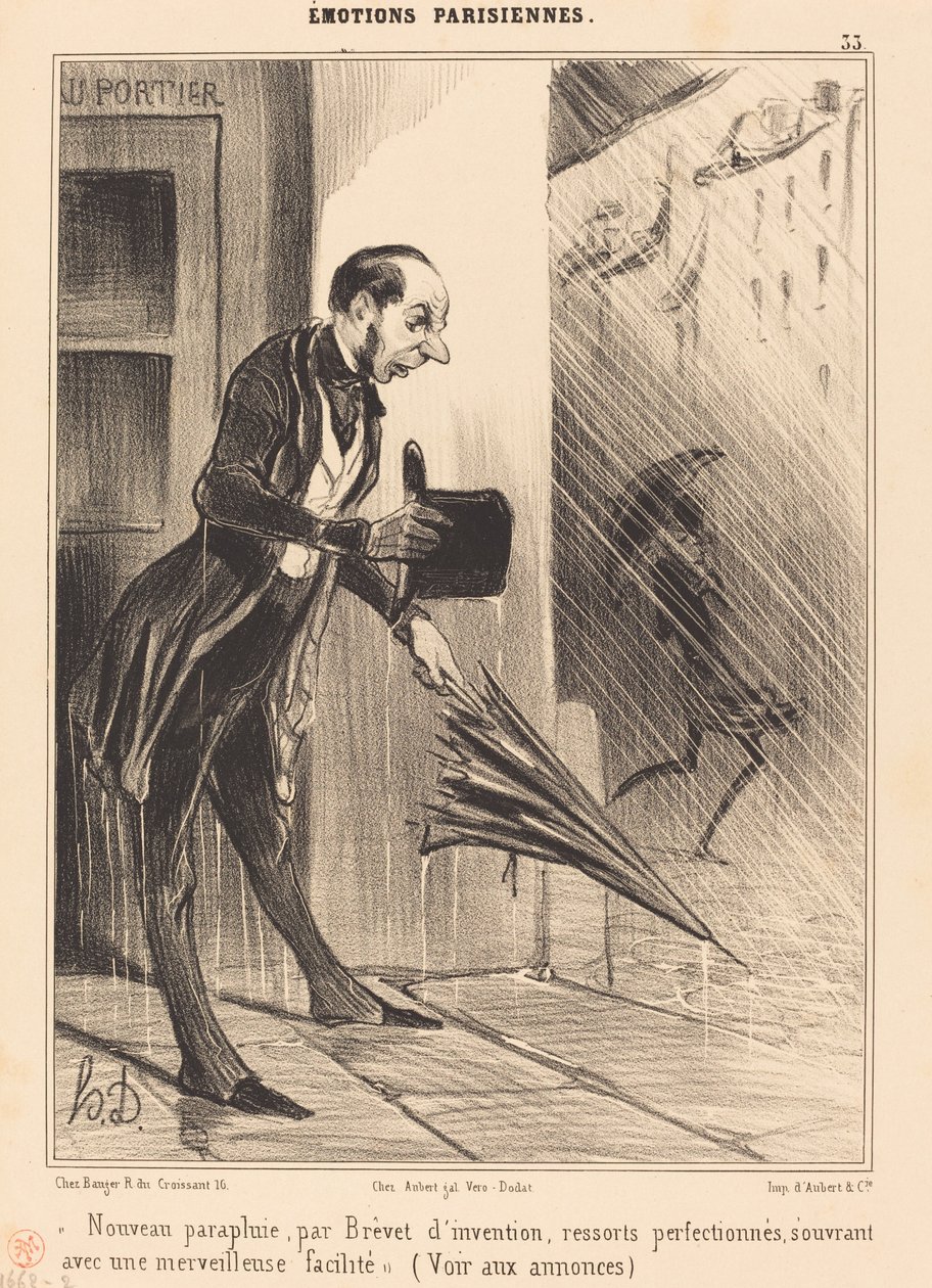 New Umbrella, by Patent by Honoré Daumier