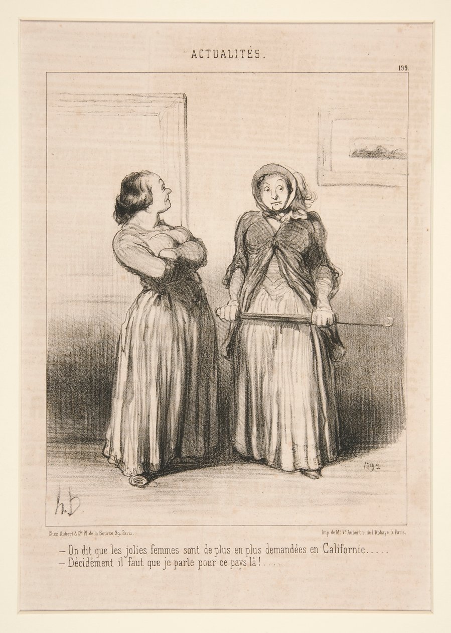 It is Said that Pretty Women are Increasingly in Demand in California by Honoré Daumier