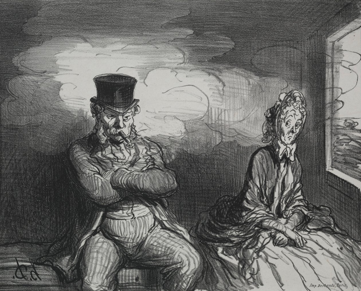 On the Train: A Pleasant Companion, 1862 by Honoré Daumier
