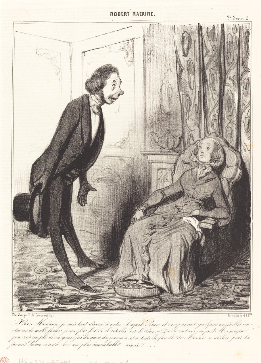 Yes, Madam, I am entirely devoted to our... Prince... by Honoré Daumier
