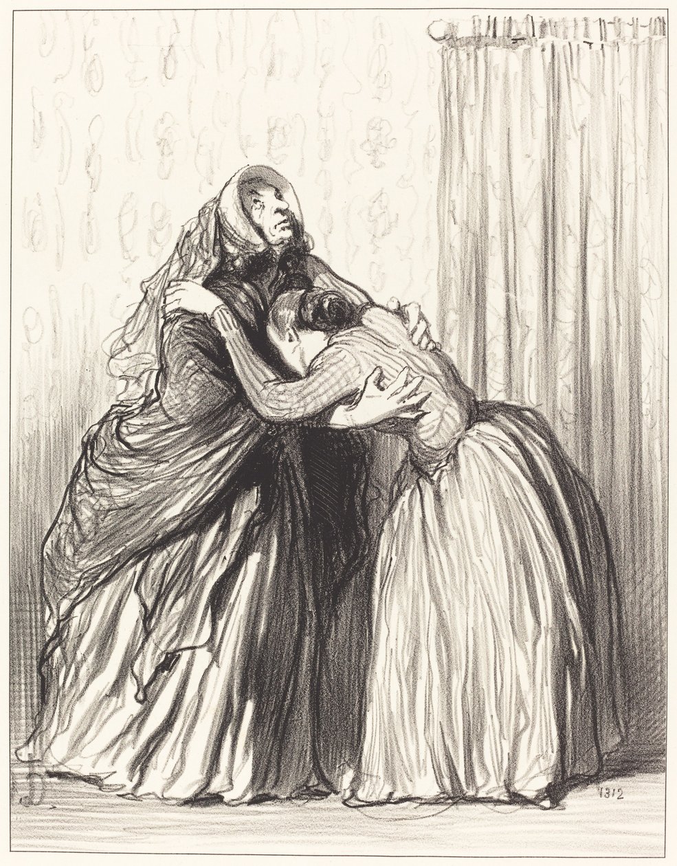 Yes, my dear, my husband has degraded my dignity... by Honoré Daumier